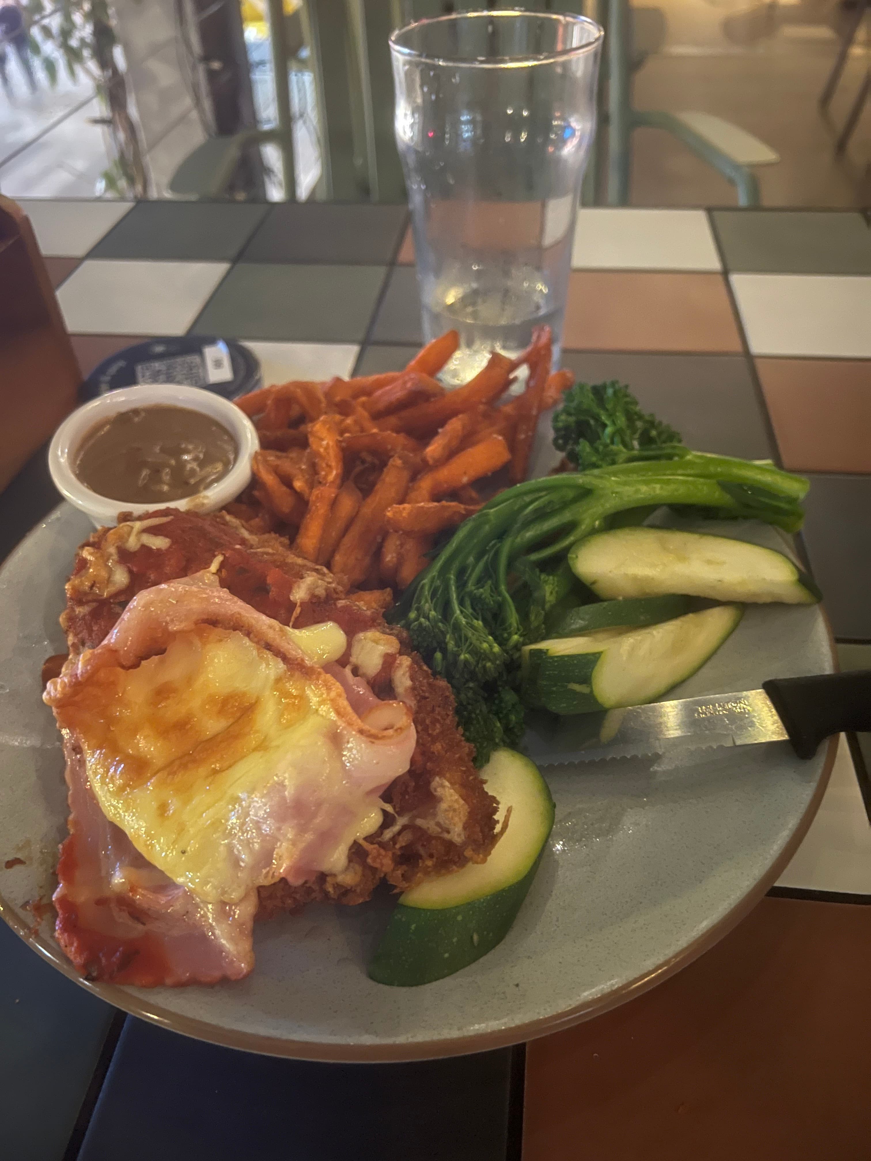 Chicken parmi from South Bank Beer Garden